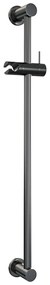Brauer Stripe thermostatische badkraan met glijstang en staafhanddouche gunmetal geborsteld PVD