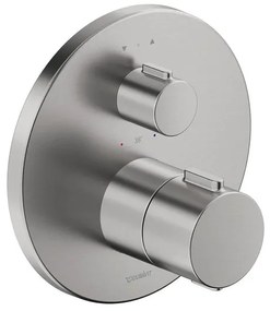 Duravit Thermostatarmaturen Afbouwdeel - inbouw bad/douchekraan - thermostatisch - 2 uitgangen -Ø17cm - geborsteld RVS th4200014070