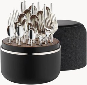 Handgemaakte hoogglans bestekset Metropolitan met kistje, 6 personen, 24-delig