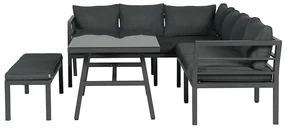 Bari lounge diningset - 4 delig - donker grijs