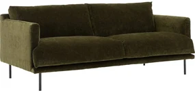 Goossens Bank Luxor groen, stof, 3-zits, modern design