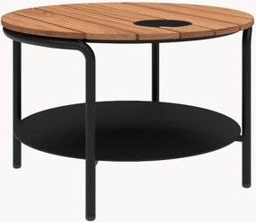 Ronde tuin salontafel Patio met teakhouten tafelblad en accessoires