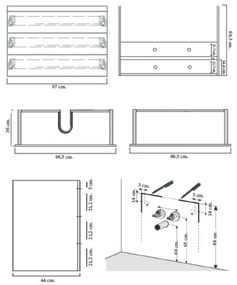 Sanicare Q6 badkamermeubel met 3 laden 100 cm schots-eiken