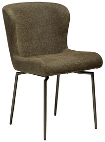 Dan-Form Glam Swivel Draaibare Eetkamerstoel Boucle Dark Olive Groen