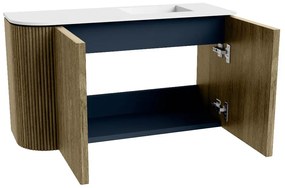 Mondiaz Joya 70cm toiletmeubel ronding links dusk met wastafel faye rechts 1 kraangat talc