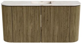 Mondiaz Joya DLux 85cm toiletmeubel ronding links/rechts dusk met wastafel faye midden 1 kraangat frappe