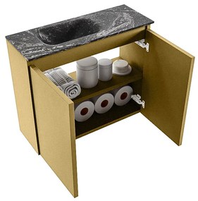 Mondiaz Ture DLux toiletmeubel 60cm oro met wastafel lava links zonder kraangat