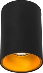 Smart spot zwart met goud incl. wifi GU10 lichtbron - Deep