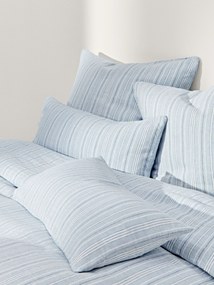 Gewassen linnen dekbedovertrek Telma met strepen