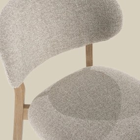 Eleonora Mikky Luxe Eetkamerstoel Eiken Taupe En Stof