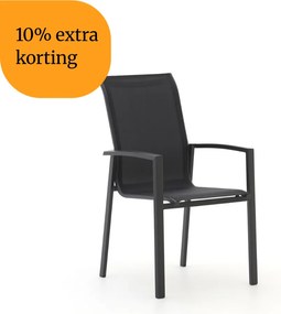 + 10% kassakorting | Dining tuinstoel | Forza  Centallo | Textileen | Grijs | Stapelbaar | Kees Smit Tuinmeubelen