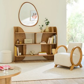 Lage boekenkast met 8 nissen, eikenfineer, Gorman