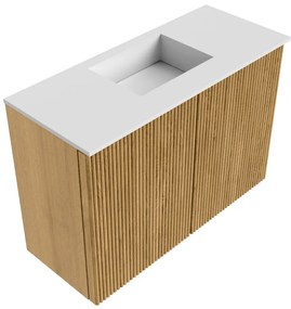 Mondiaz Joya 60cm toiletmeubel oak met wastafel faye midden 1 kraangat talc