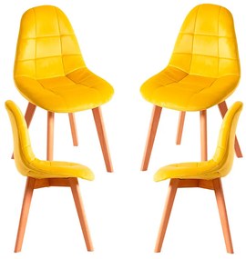 Set 4 Kelen Fluwelen Stoelen
