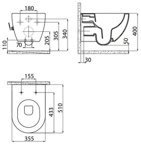 SaniGoods Bidet toilet met koudwater sproeier randloos zonder zitting