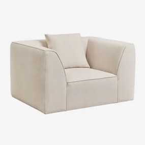 Cardea Gestoffeerde Fauteuil Chenille Crèmebeige - Sklum
