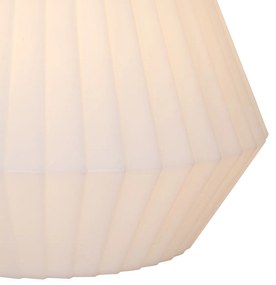 Moderne buiten hanglamp zwart met witte kap 45,6 cm IP44 - Robbert Modern E27 IP44 Buitenverlichting rond