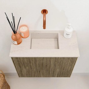 Mondiaz Joya DLux 50cm toiletmeubel dusk met wastafel faye midden zonder kraangat meli