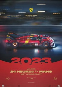 Kunstdruk Ferrari 499P - 24h Le Mans Winners - 100th Anniversary - 2023, Automobilist