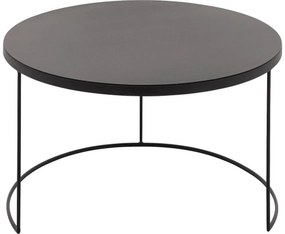 Goossens Salontafel Oda rond, metaal zwart, elegant chic, 60 x 37 x 60 cm