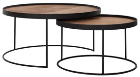 Salontafelset Teak En Metaal Naturel