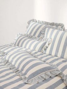 Gerimpeld dekbedovertrek Posie van linnen-katoen