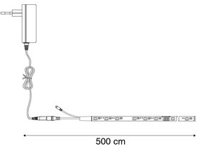 Dimbare LED strip RGB 5 meter 15W IP44 Design rond