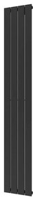 Plieger Cavallino Retto designradiator verticaal enkel middenaansluiting 1800x298mm 614W zwart grafiet (black graphite) 7252968
