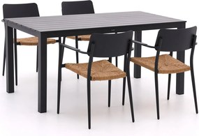 Diningset Bellagio | 4 personen aluminium | Tuinset stapelbaar | 5-delig | Kees Smit Tuinmeubelen