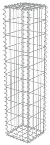 vidaXL Schanskorfmuur met deksels 20x20x100 cm gegalvaniseerd staal