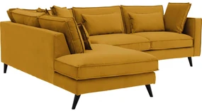 Goossens Bank Suite geel, stof, 2,5-zits, elegant chic met ligelement links