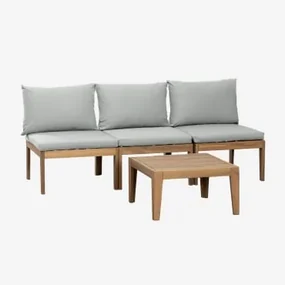 Filips Tuinset Met 3-delige Modulaire Bank En Salontafel Grijs – Koel - Sklum
