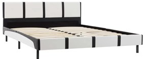 vidaXL Bedframe kunstleer wit en zwart 140x200 cm