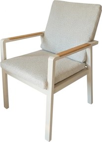 Lola dining tuinstoel aluminium latte - soft grey