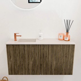 Mondiaz Joya DLux 80cm toiletmeubel dusk met wastafel faye links 1 kraangat meli