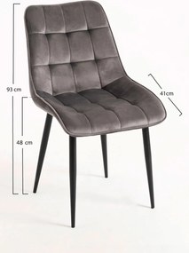 Set van 4 fluwelen Cade Stoelen