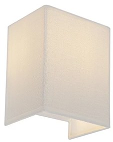 Moderne wandlamp jute wit met stoffen kap  - Vete