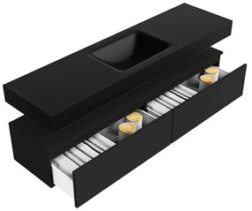 Zaro Alan badmeubel 170cm urban 2 lades met vrijhangende wastafel cloud midden 1 kraangat urban