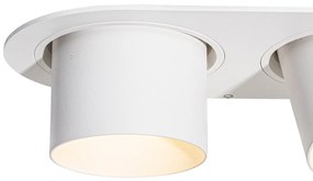 Set van 6 inbouwspots wit GU10 70mm kantelbaar 2-lichts - Installa Modern GU10 ovaal rond Binnenverlichting Lamp