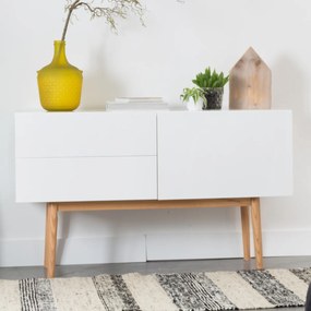 Zuiver High On Wood Hoogglans Dressoir Eiken 120 Cm - 120x40x71.5cm.