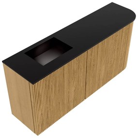 Mondiaz Joya 90cm toiletmeubel ronding rechts oak met wastafel faye links 1 kraangat urban