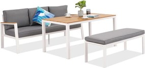 Zakintos Apetito Comfort 3 aluminium set met bank wit Tuinpunt