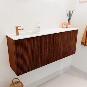 Mondiaz Joya 100cm toiletmeubel ruby met wastafel faye links 1 kraangat talc