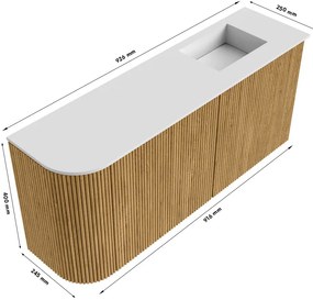 Mondiaz Joya 90cm toiletmeubel ronding links shadow met wastafel faye rechts zonder kraangat urban