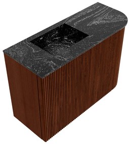 Mondiaz Joya DLux 60cm toiletmeubel ronding rechts ruby met wastafel faye links 1 kraangat lava