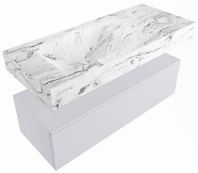 Mondiaz Alan DLux badmeubel 110cm cale 1 lade met wastafel glace links 1 kraangat