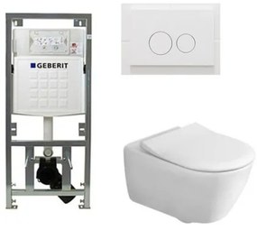 Villeroy & Boch Subway 2.0 Toiletset - Geberit inbouwreservoir - diepspoel - wandcloset - directflush - bedieningsplaat - ronde knoppen - wit 0701131/SW706186/ga26028/ga91964/