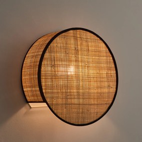 Ronde wandlamp in raffiaØ28 cm, Dolkie