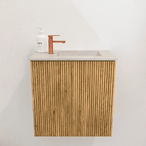 Mondiaz Joya DLux 40cm toiletmeubel oak met wastafel faye rechts 1 kraangat ostra