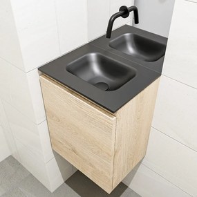 Mondiaz Olan 40cm toiletmeubel washed oak met wastafel urban midden geen kraangat